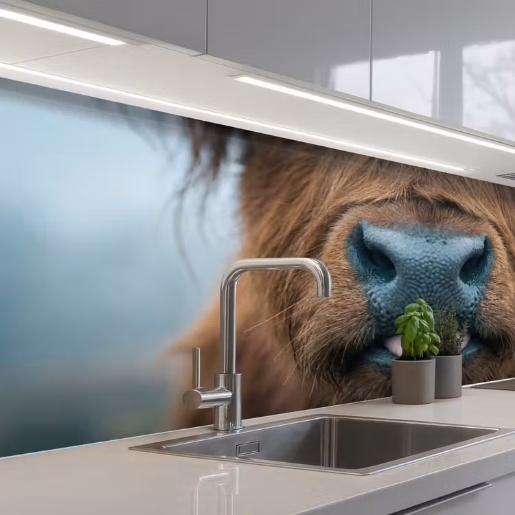 Keuken achterwand - Schotse hooglander - Neus - Bruin — 2