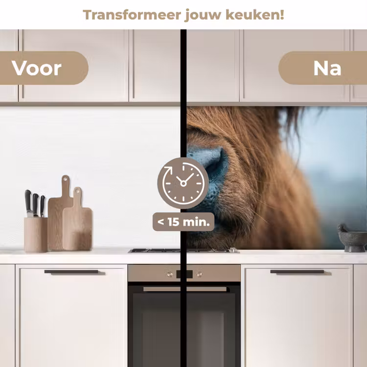 Keuken achterwand - Schotse hooglander - Neus - Bruin — 3