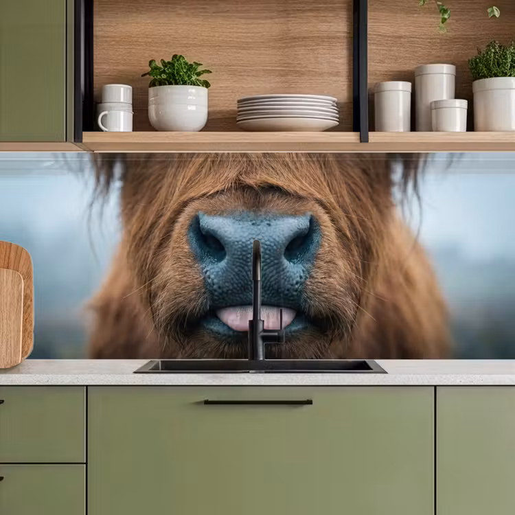 Keuken achterwand - Schotse hooglander - Neus - Bruin — 8