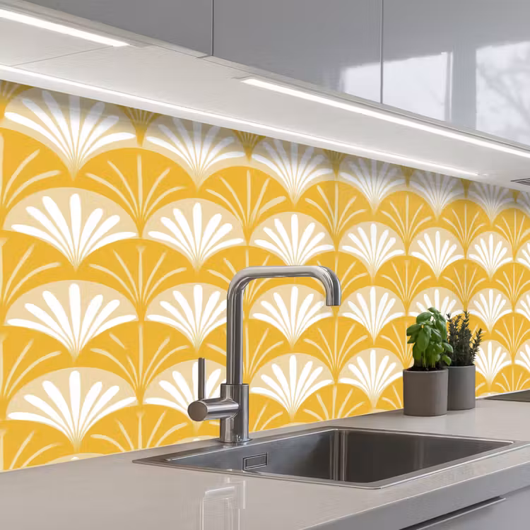 Keuken achterwand - Waaier - Geel - Art — 2