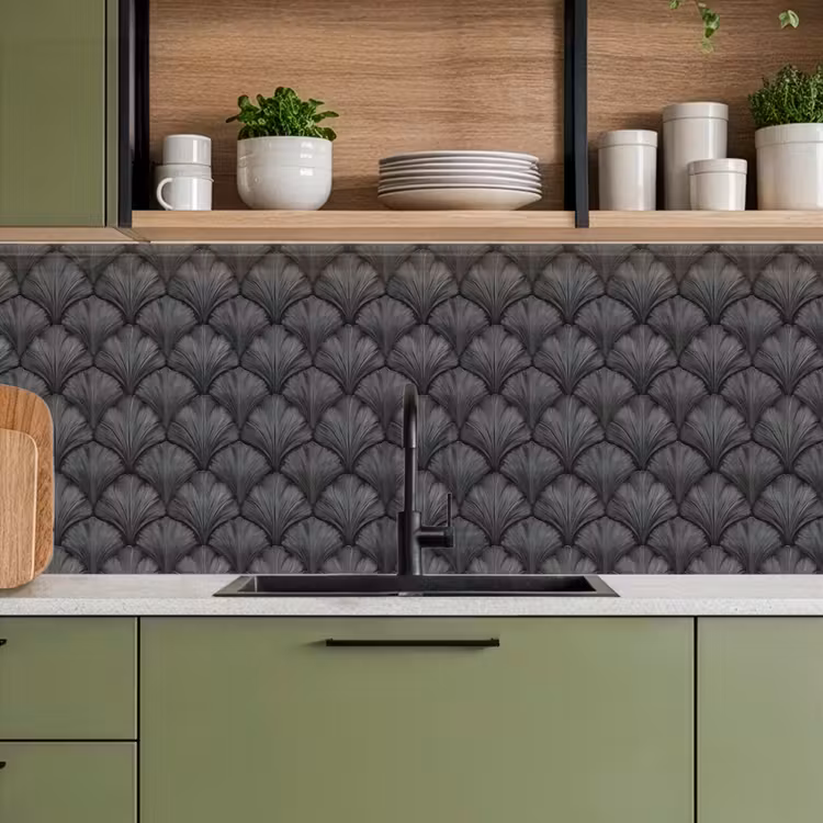 Keuken achterwand - Waaier - Motief - Grijs — 8