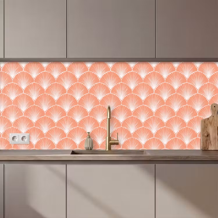 Keuken achterwand - Waaier - Motief - Zalmroze — 1