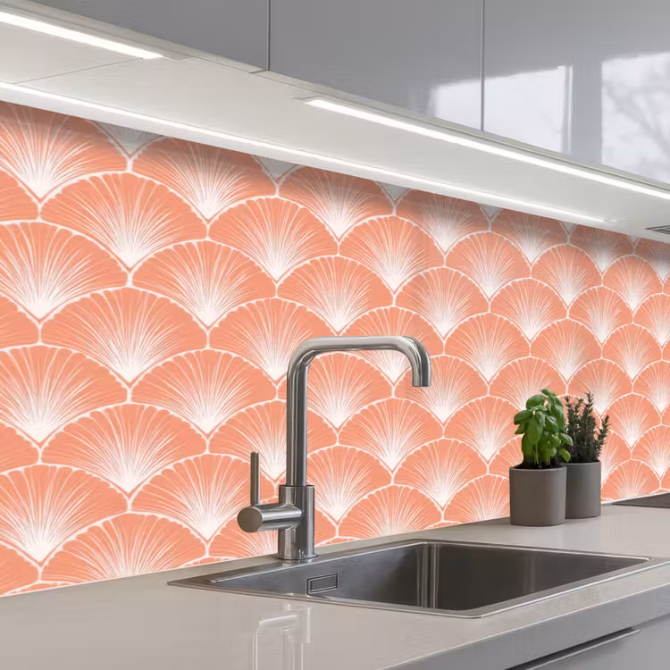 Keuken achterwand - Waaier - Motief - Zalmroze — 2