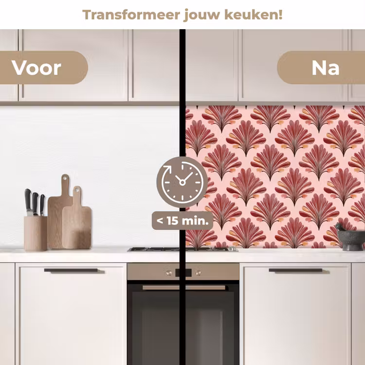 Keuken achterwand - Waaier - Roze - Rood — 3