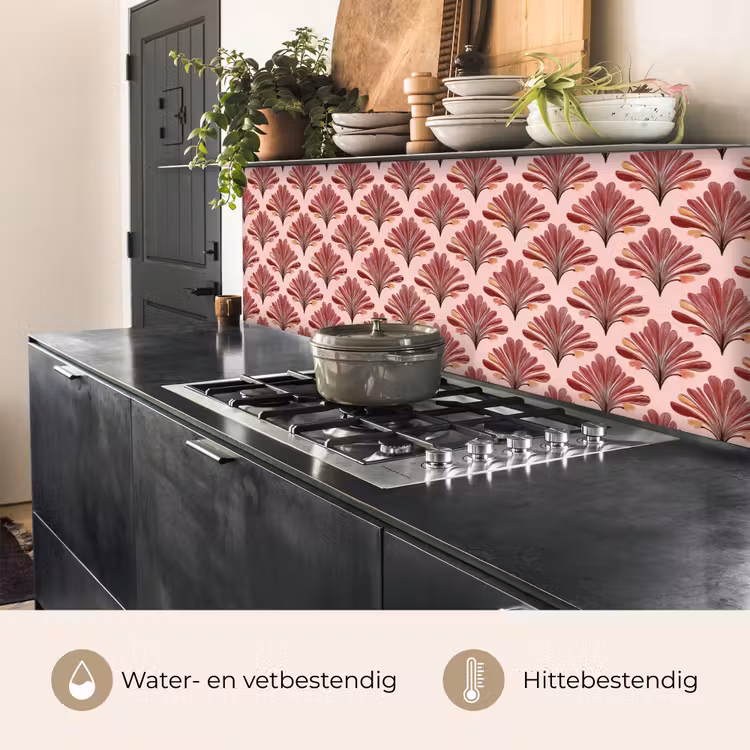 Keuken achterwand - Waaier - Roze - Rood — 5