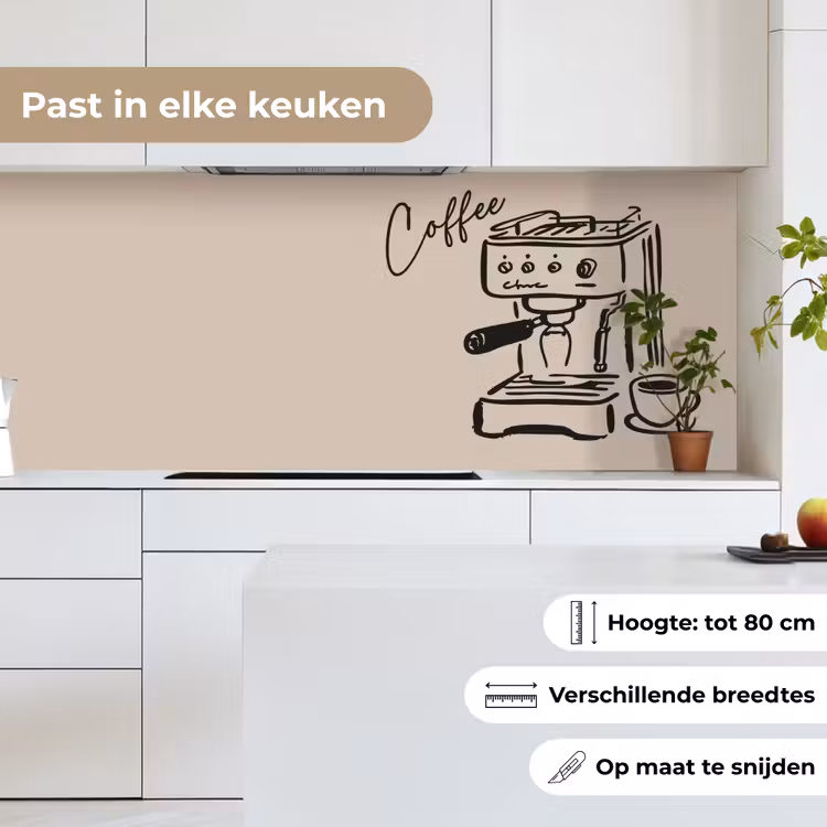 Keuken achterwand - Espressomachine - Beige - Zwart — 7