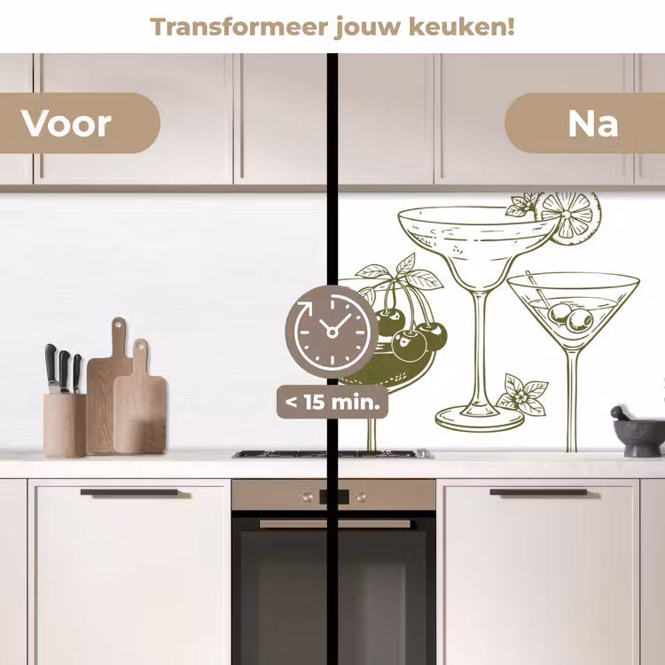 Keuken achterwand - Glazen - Cocktails - Groen — 3
