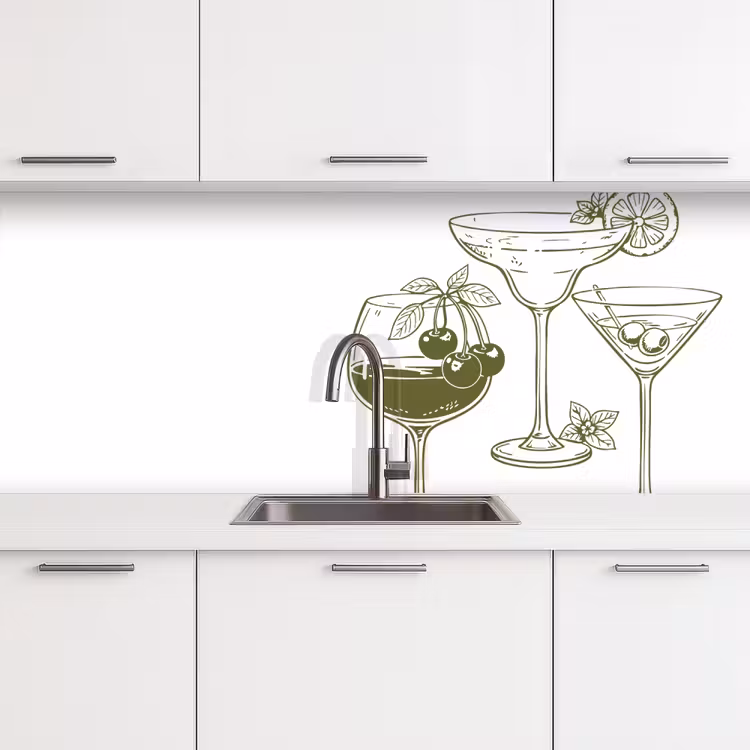 Keuken achterwand - Glazen - Cocktails - Groen — 4