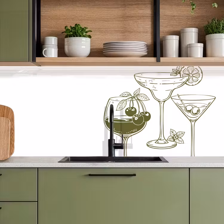 Keuken achterwand - Glazen - Cocktails - Groen — 8