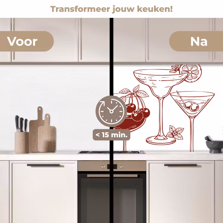 Keuken achterwand - Glazen - Cocktails - Rood — 3