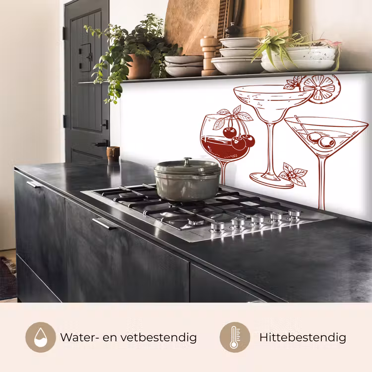Keuken achterwand - Glazen - Cocktails - Rood — 5
