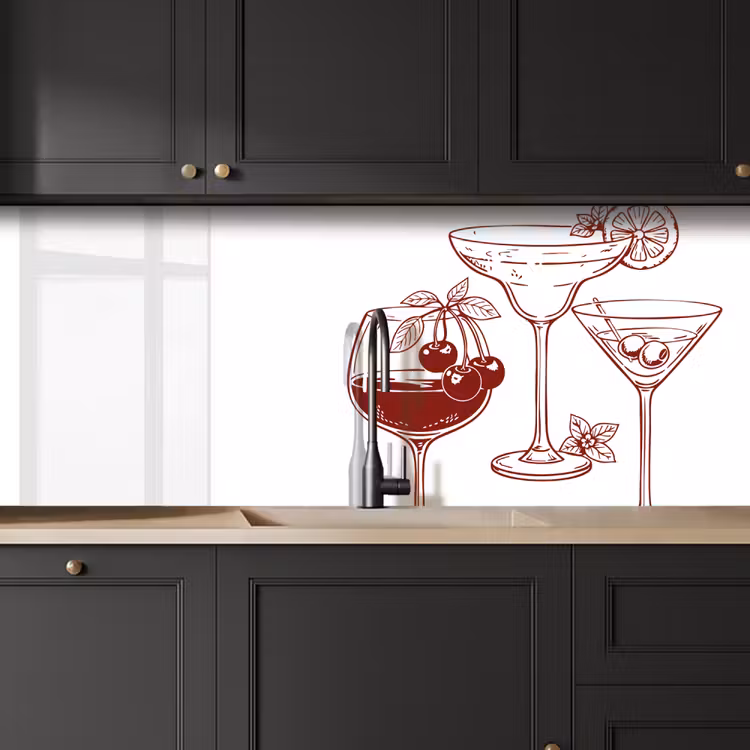 Keuken achterwand - Glazen - Cocktails - Rood — 6
