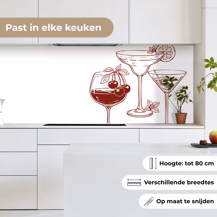 Keuken achterwand - Glazen - Cocktails - Rood — 7