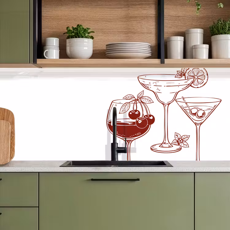 Keuken achterwand - Glazen - Cocktails - Rood — 8