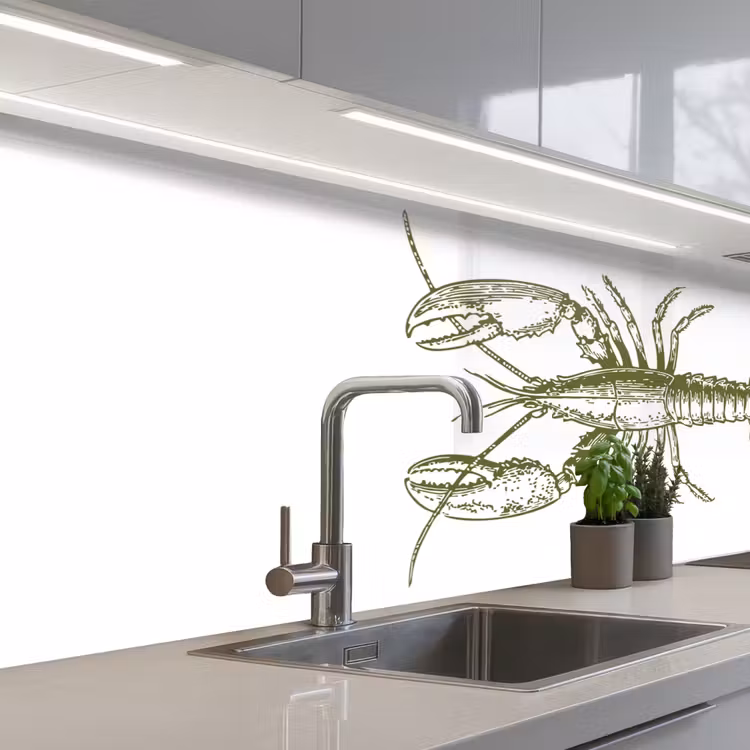 Keuken achterwand - Groen - Kreeft - Wit — 2
