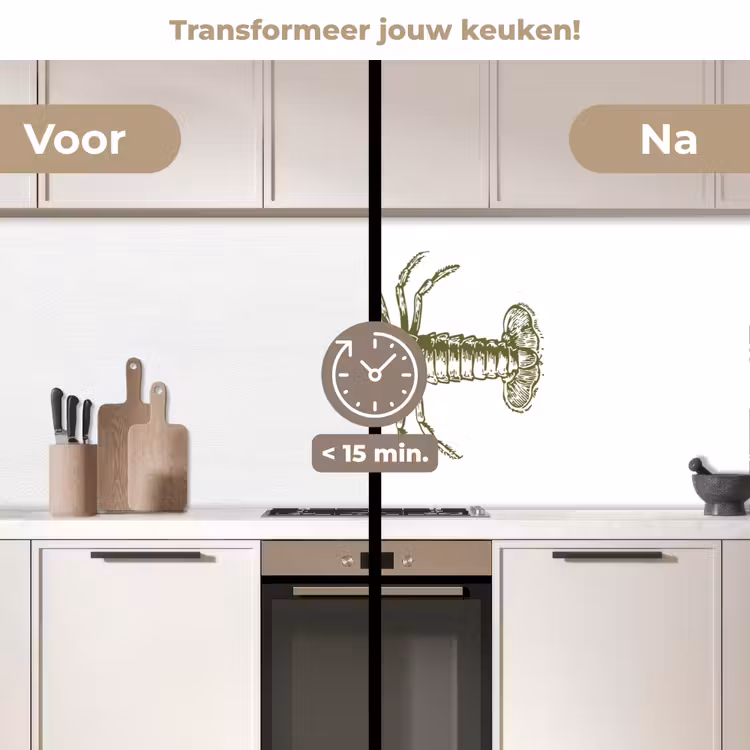 Keuken achterwand - Groen - Kreeft - Wit — 3