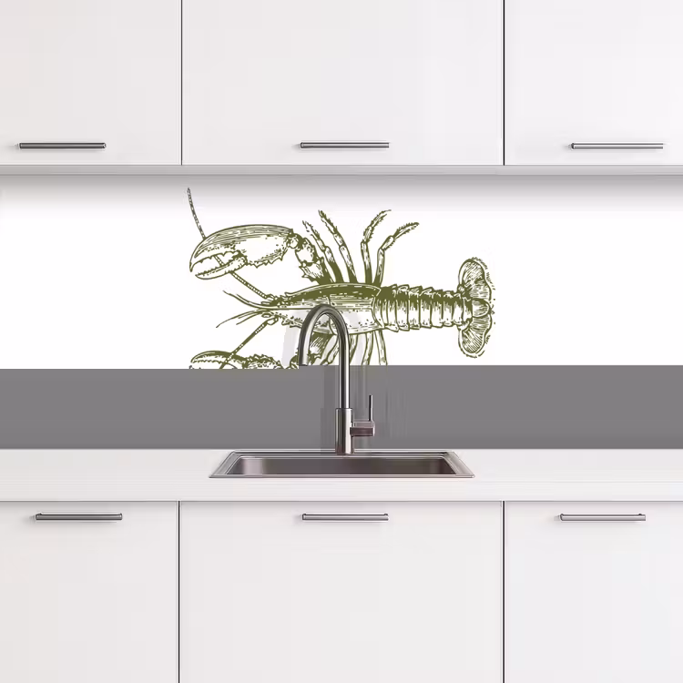 Keuken achterwand - Groen - Kreeft - Wit — 4
