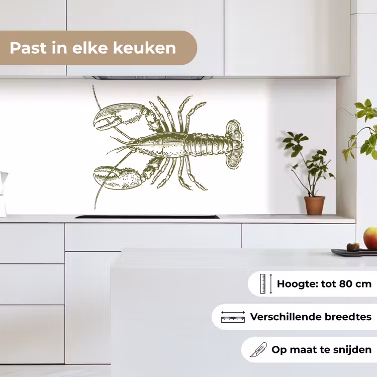 Keuken achterwand - Groen - Kreeft - Wit — 7