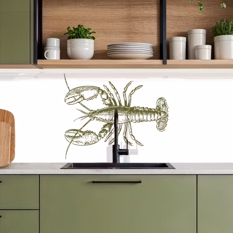 Keuken achterwand - Groen - Kreeft - Wit — 8