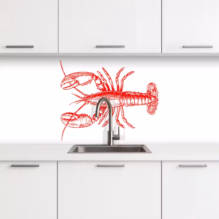 Keuken achterwand - Kreeft - Rood - Wit — 4