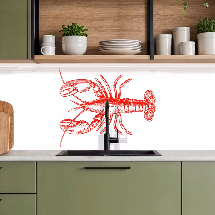 Keuken achterwand - Kreeft - Rood - Wit — 8