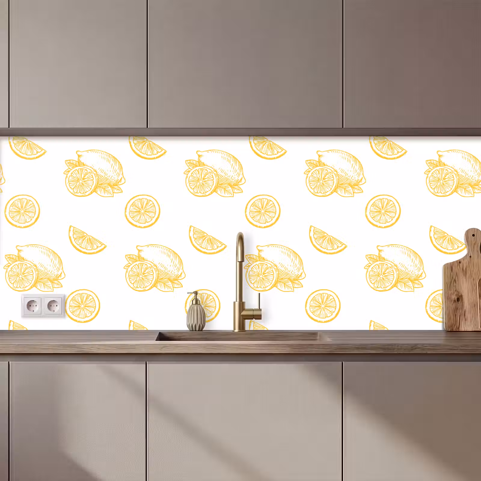 Keuken achterwand - Citroen - Patroon - Geel — 1