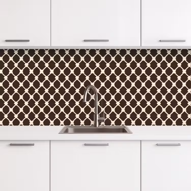 Keuken achterwand - Bruin - Ruitpatroon - Geometrisch — 4