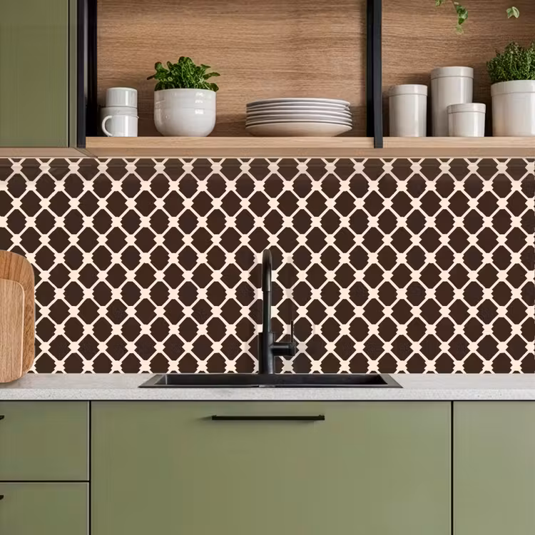 Keuken achterwand - Bruin - Ruitpatroon - Geometrisch — 8