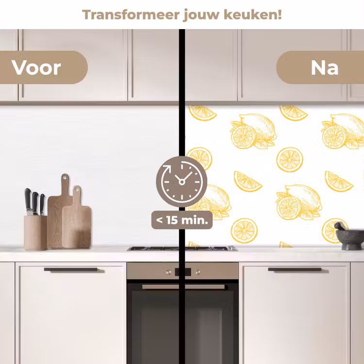 Keuken achterwand - Citroen - Patroon - Geel — 3