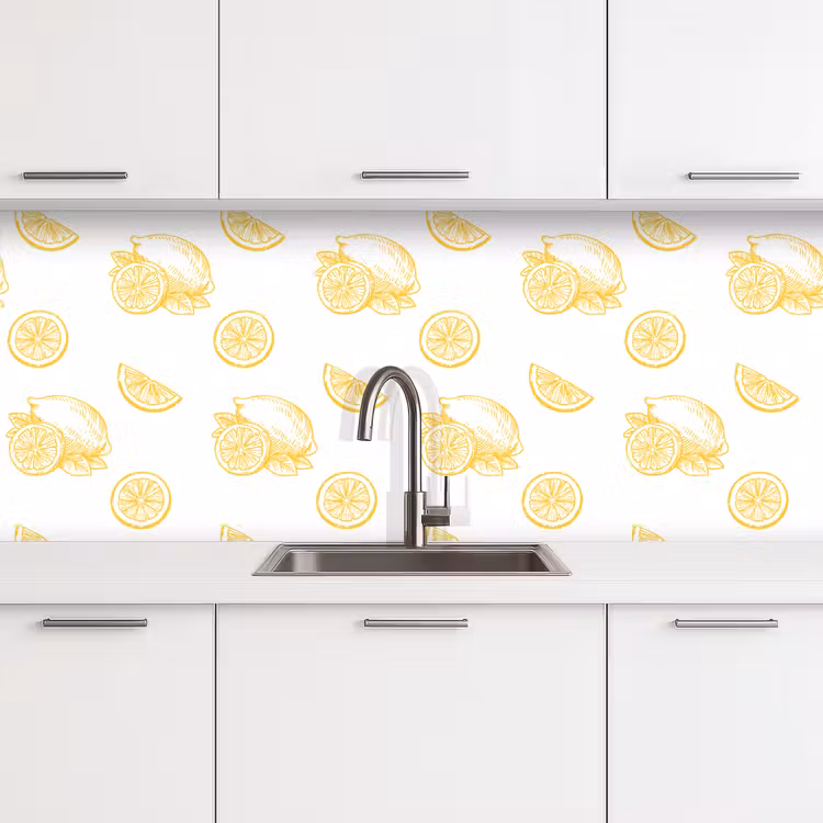 Keuken achterwand - Citroen - Patroon - Geel — 4