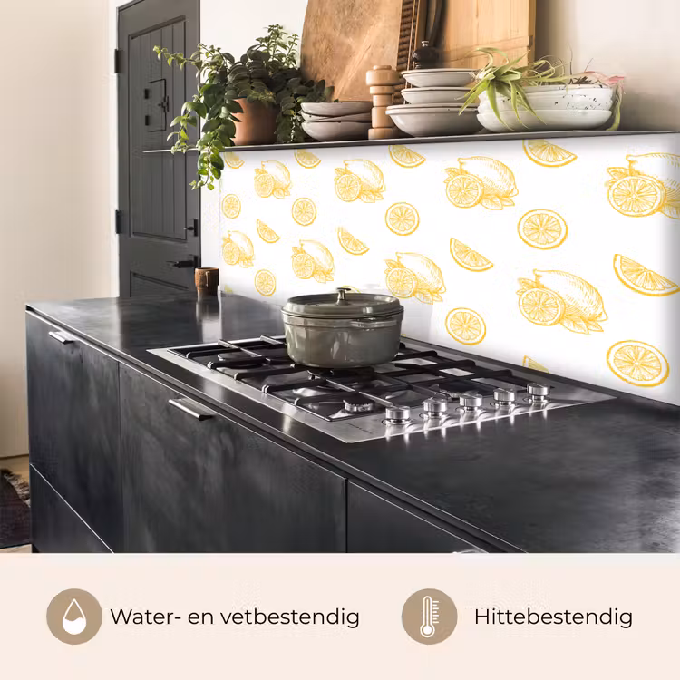 Keuken achterwand - Citroen - Patroon - Geel — 5