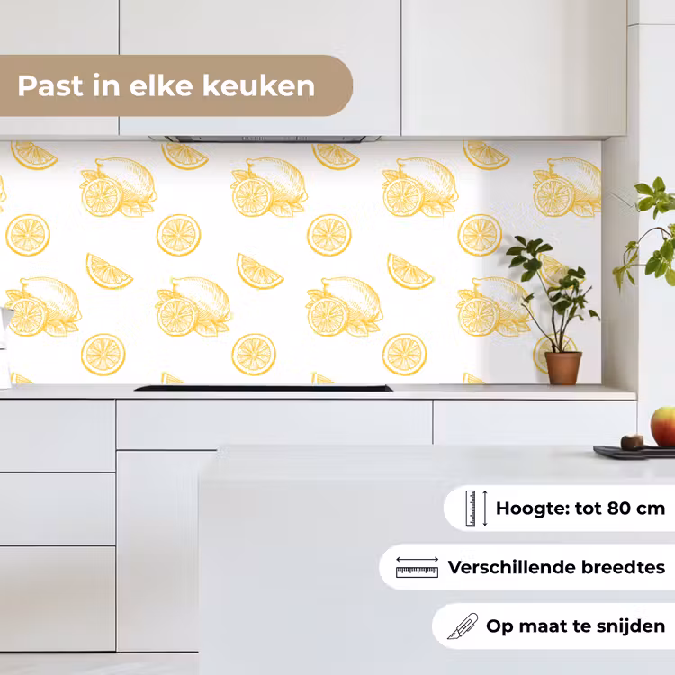 Keuken achterwand - Citroen - Patroon - Geel — 7