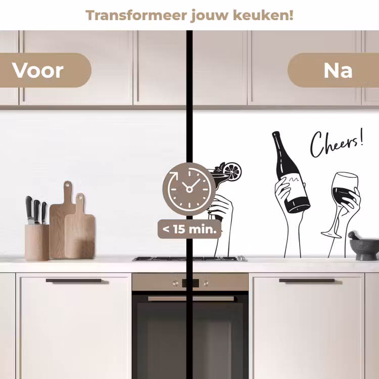 Keuken achterwand - Drinken - Zwart - Wit — 3