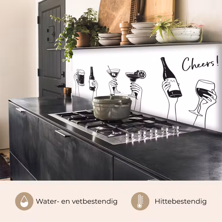 Keuken achterwand - Drinken - Zwart - Wit — 5