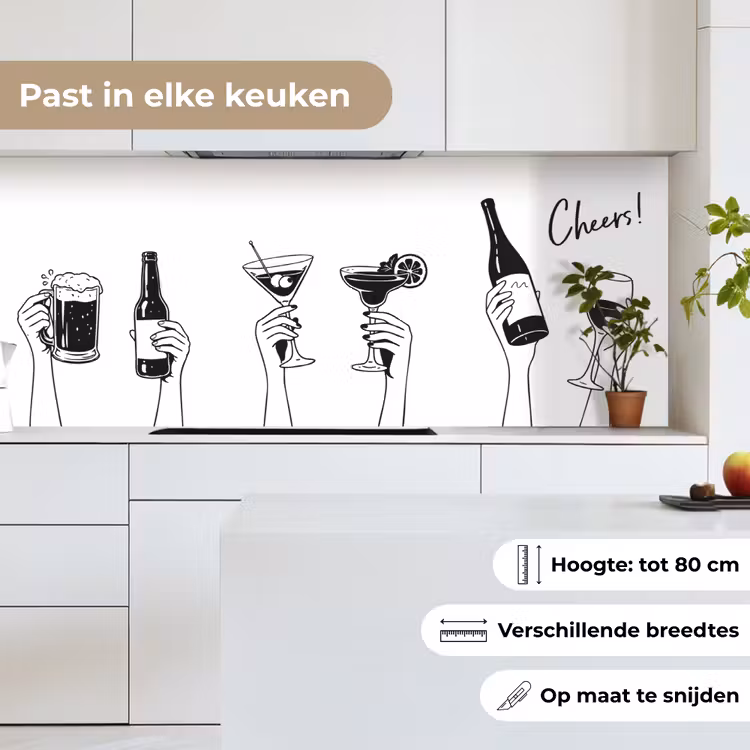Keuken achterwand - Drinken - Zwart - Wit — 7
