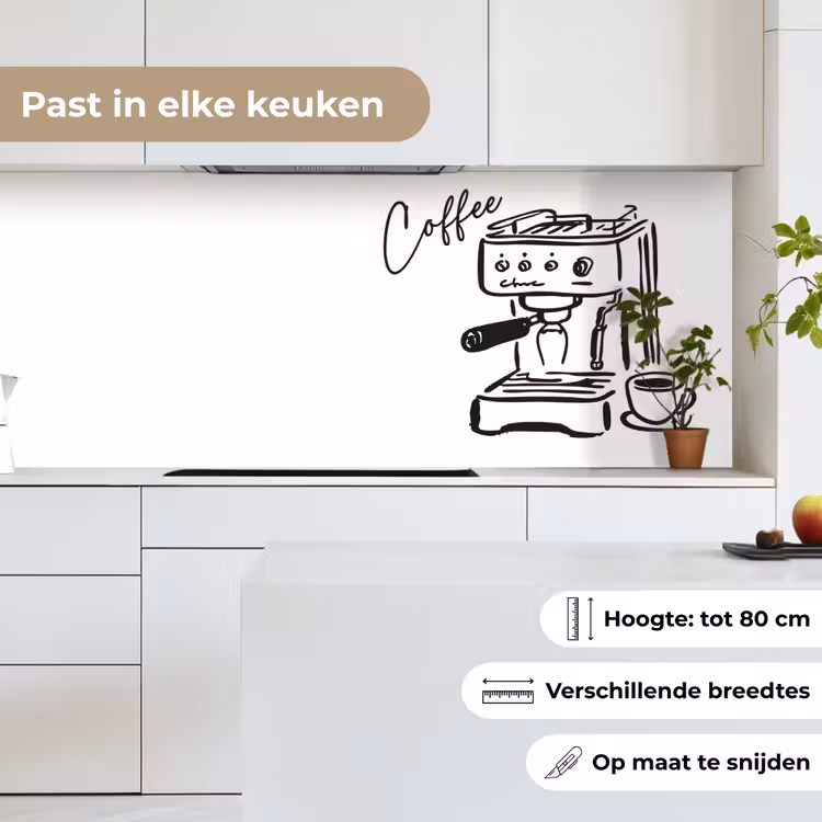 Keuken achterwand - Espressomachine - Zwart - Wit — 7