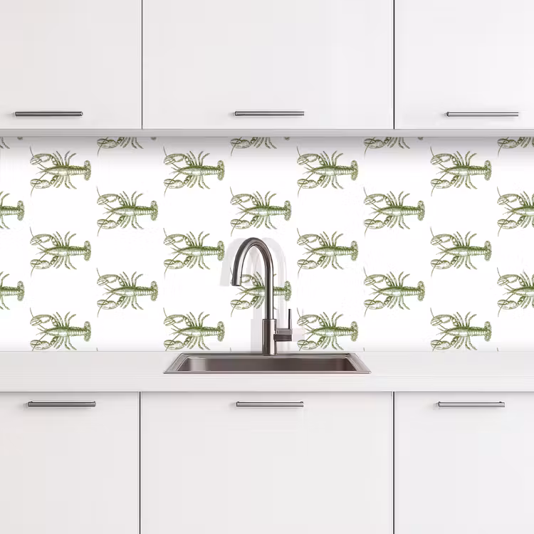 Keuken achterwand - Kreeften - Groen - Patroon — 4
