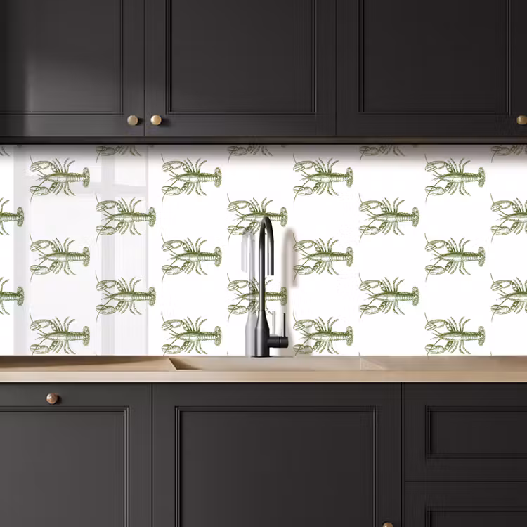 Keuken achterwand - Kreeften - Groen - Patroon — 6