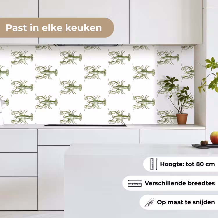Keuken achterwand - Kreeften - Groen - Patroon — 7
