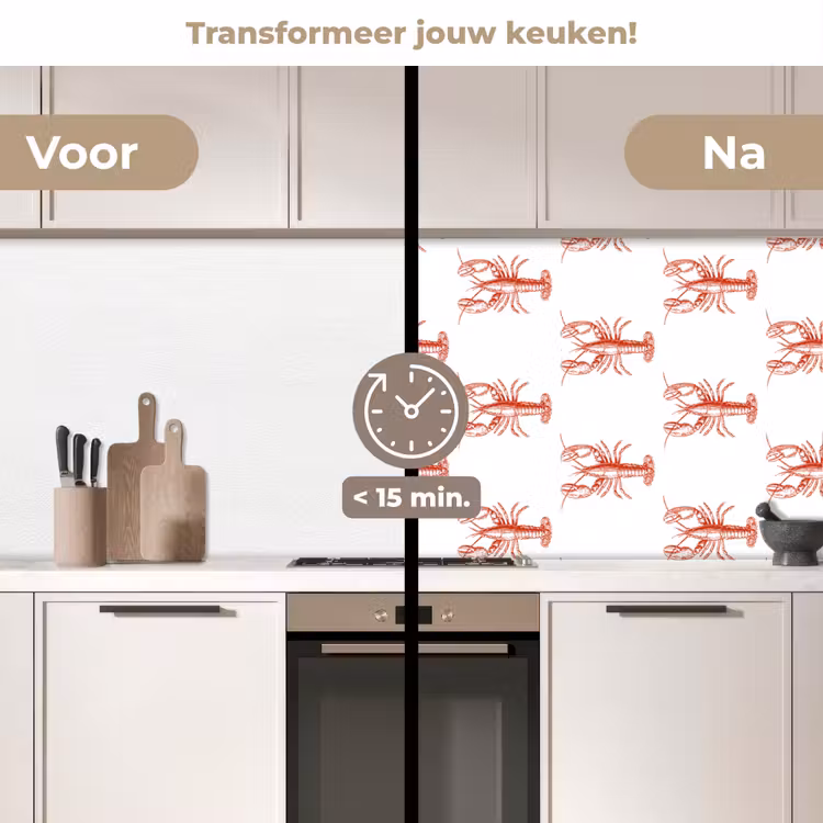 Keuken achterwand - Kreeften - Rood - Patroon — 3