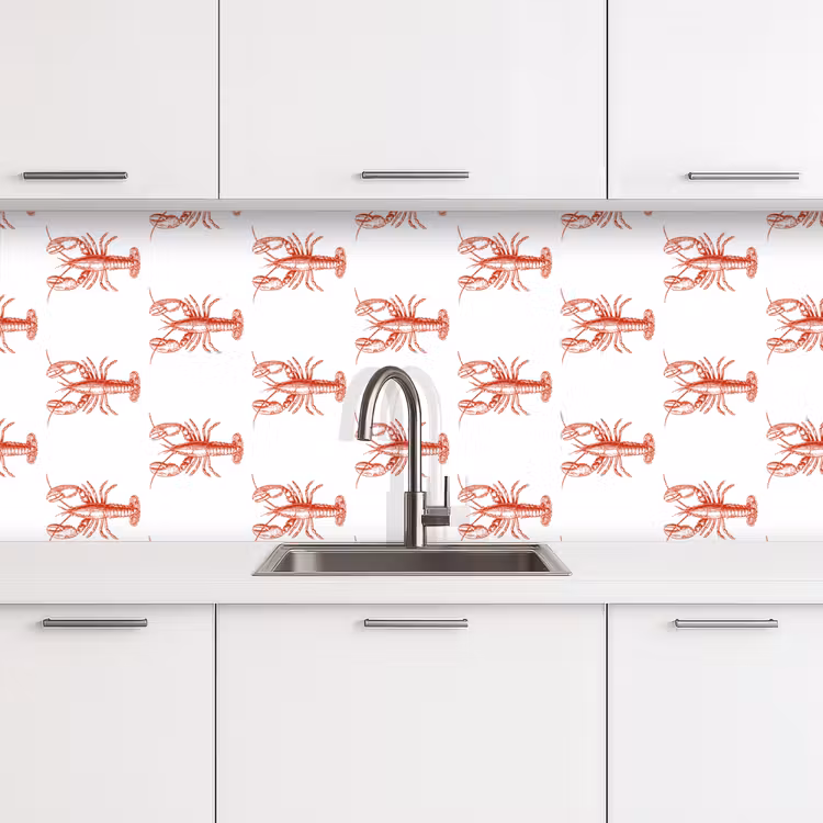 Keuken achterwand - Kreeften - Rood - Patroon — 4
