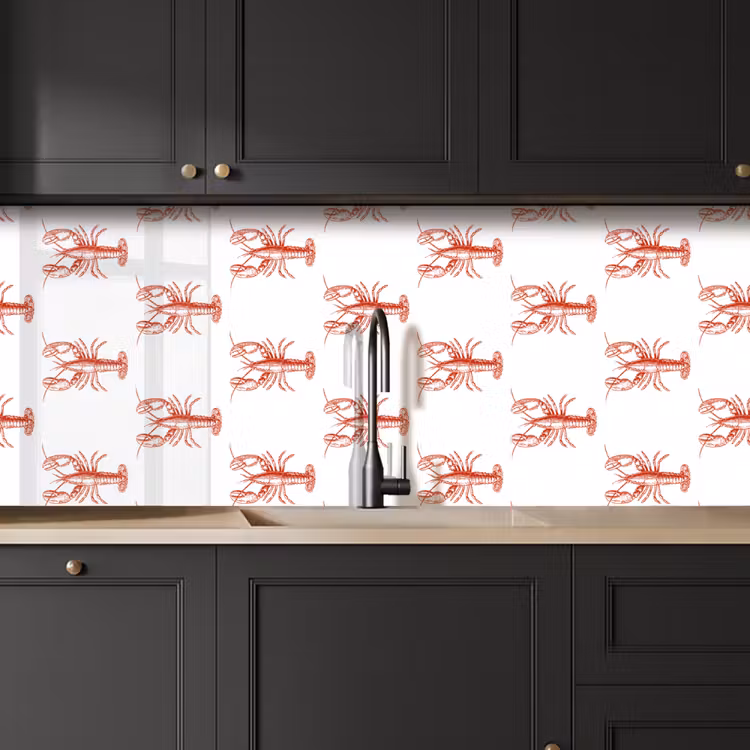 Keuken achterwand - Kreeften - Rood - Patroon — 6