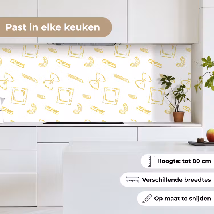 Keuken achterwand - Pasta - Geel - Wit - Patroon — 7
