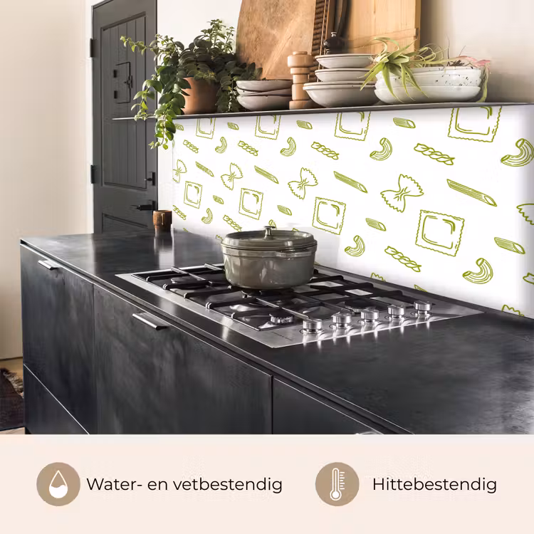 Keuken achterwand - Pasta - Groen - Wit - Patroon — 5