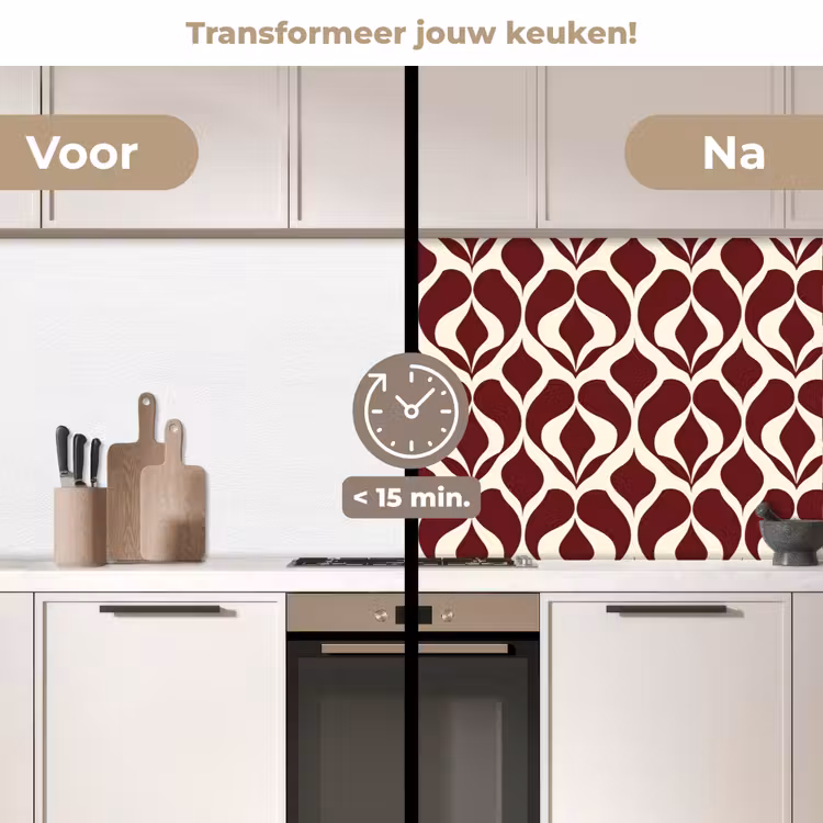 Keuken achterwand - Rood - Druppelpatroon - Grafisch — 3