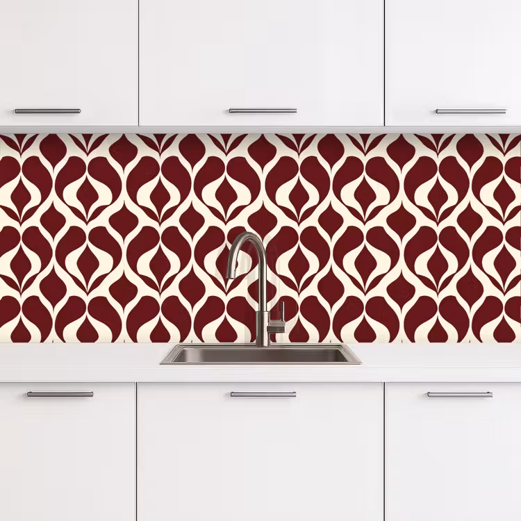 Keuken achterwand - Rood - Druppelpatroon - Grafisch — 4