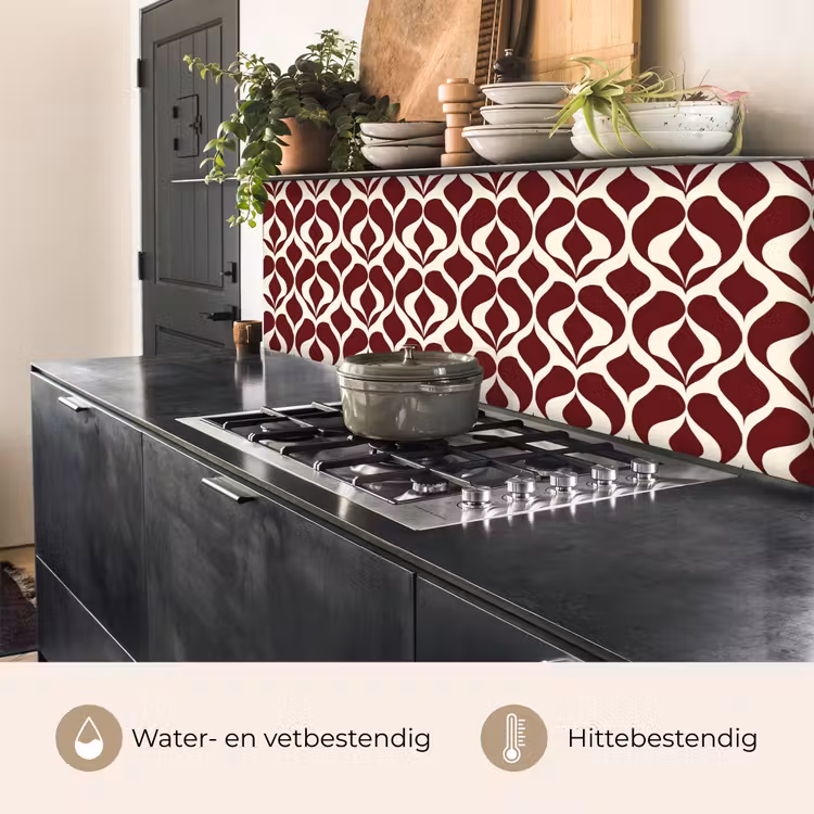 Keuken achterwand - Rood - Druppelpatroon - Grafisch — 5