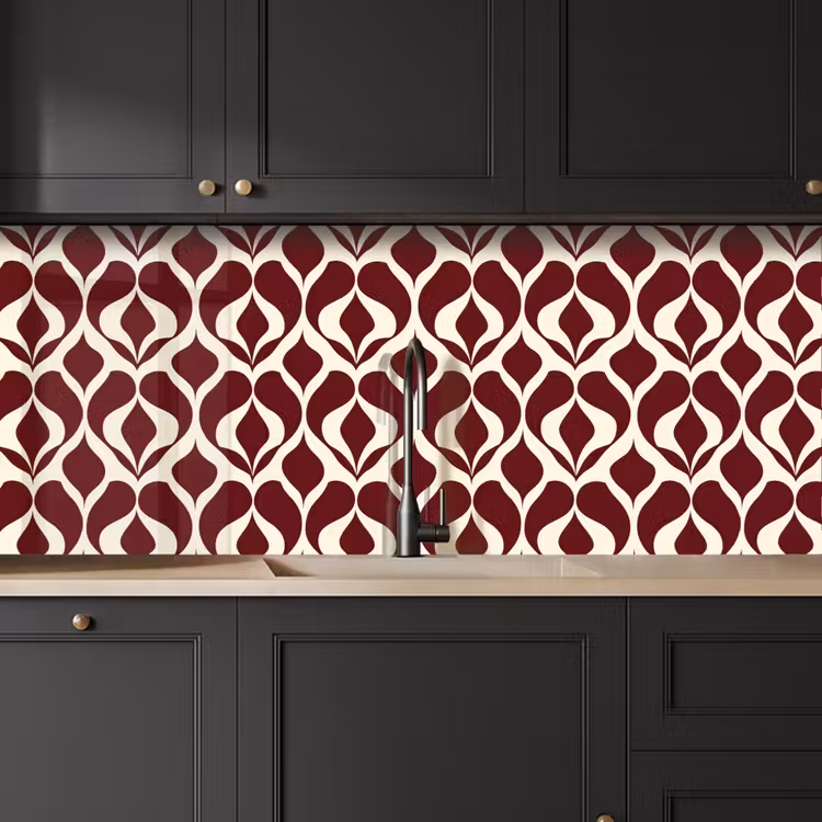Keuken achterwand - Rood - Druppelpatroon - Grafisch — 6