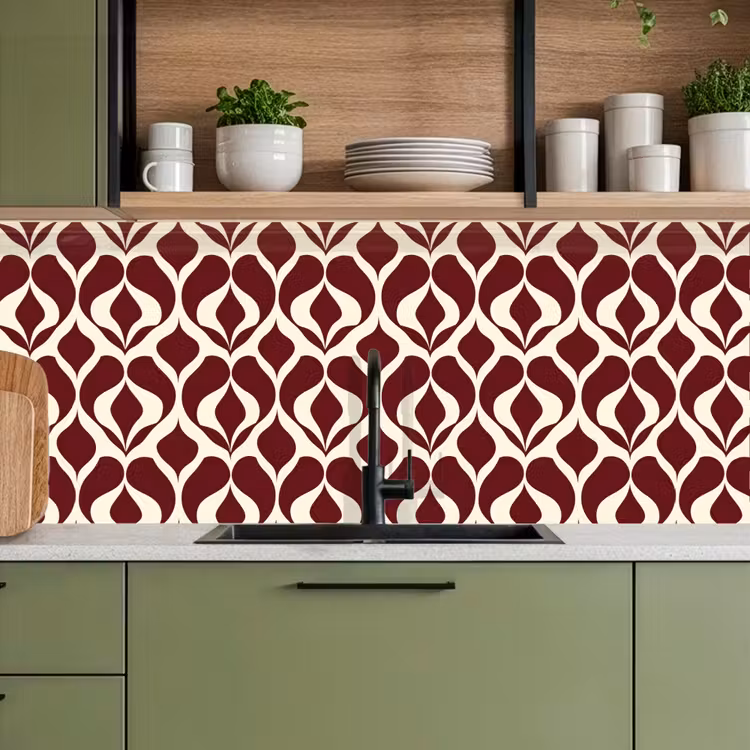 Keuken achterwand - Rood - Druppelpatroon - Grafisch — 8