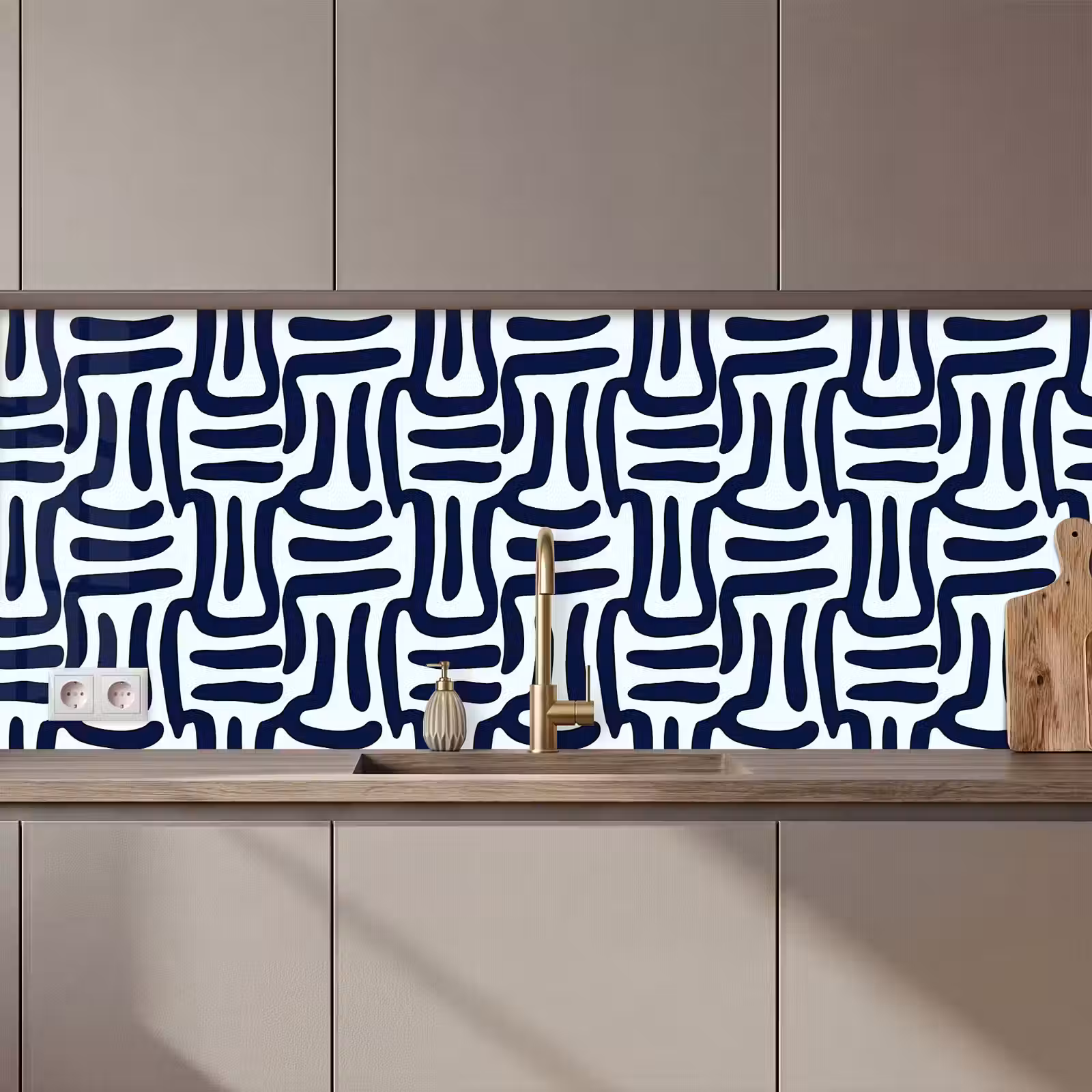 Keuken achterwand - Abstract - Modern - Blauw — 1